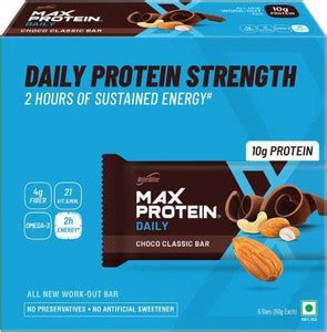 RiteBite Protein Daily Choco Classic Bar 6 x 50g, 300g Protein Bars ...
