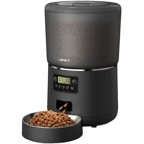 NPET Automatic Cat Feeders, 135oz/4L Clog-Free Automatic Dog Feeder ...