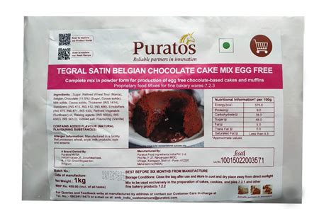 Puratos Tegral Satin Belgian Chocolate Cake Mix Egg Free with No ...
