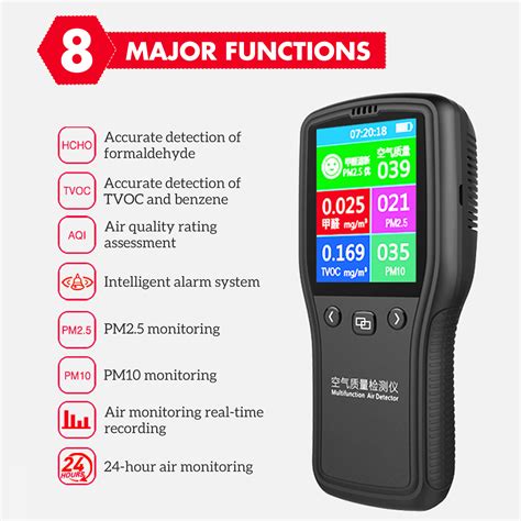 TVOC PM2.5/PM10 Multifunctional Air Gas Detector for Home Office HCHO ...