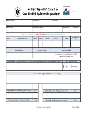 AK Southern Region EMS Council Code Blue (Phase 22) Equipment Requests ...