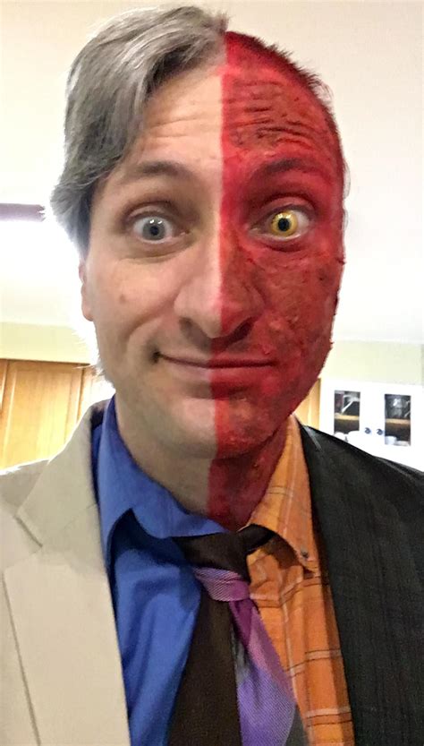 Aaron Eckhart Two Face Makeup