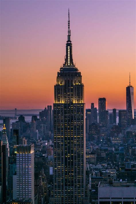 Download Empire State Building With Yellow Lights Wallpaper ...