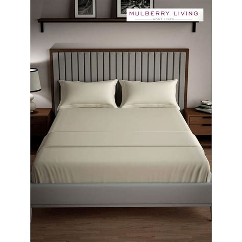 Buy MULBERRY LIVING Serenity Solid King Size 250TC Bedsheet with 2 ...