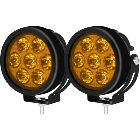 telpo Led Driving Light Pair 4.5 Inch Amber Round Off Road Light 2PCS ...