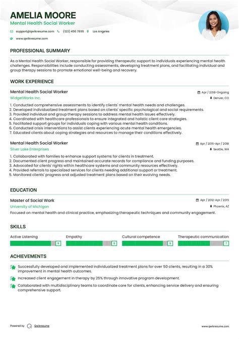 10+ Mental Health Social Worker Resume Samples & Templates for 2025