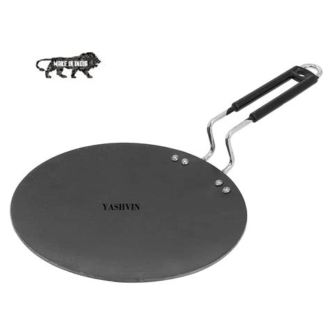 Buy Handle Tawa for Roti Flat Iron Tawa Wider Base Cast (Stainless ...