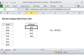 Unique List Excel 的图像结果
