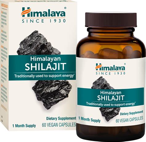 Amazon.com: Himalaya Shilajit Extract Capsules, 60 Count, 250 mg Himalayan Shilajit Resin for ...