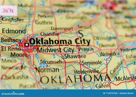 Oklahoma City on map stock photo. Image of located, explore - 114073768