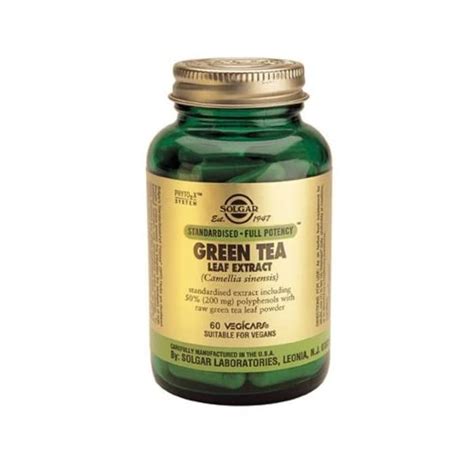 Solgar - Sfp Green Tea Leaf Extract, 400/100, 60 veggie caps : Amazon ...