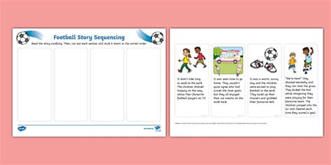 Football Story Sequencing Strips - Twinkl - KS1 - Twinkl