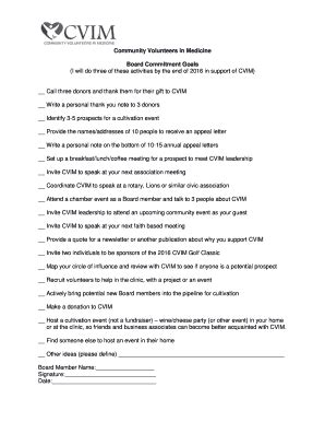 Fillable Online cvim Board Commitment Letter - Community Volunteers in ...