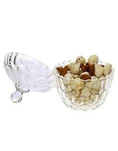 ISP Glass Pot Candy Jar With Lid - 325 ml for candy, mixed nuts or ...