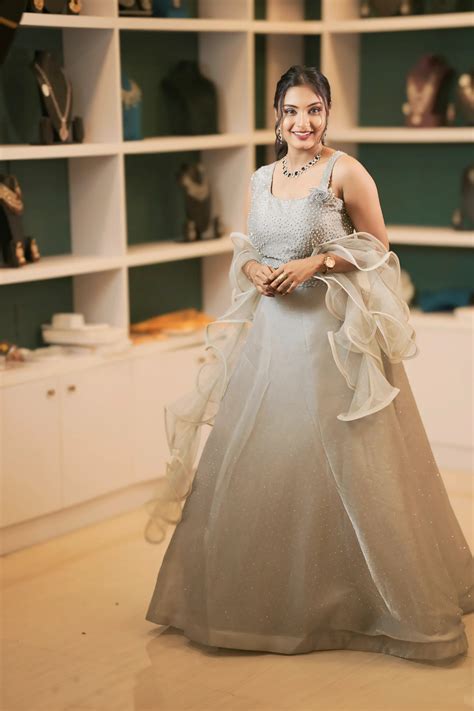 Silver Crop Top Lehenga with Ruffle Sleeves – Posh Wedding Rental