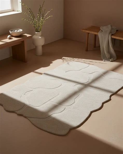 Ivory Pebble Rug – Hand Tufted Wool Viscose Ivory Area Rug