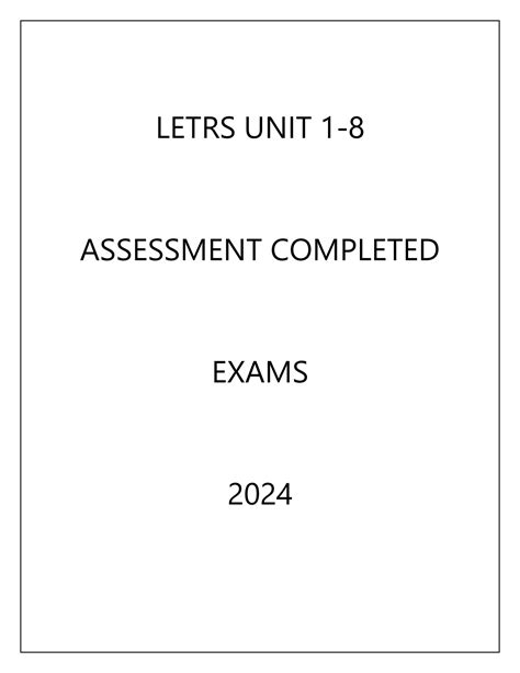 SOLUTION: Letrs unit 1 8 assessment completed exams 2024 - Studypool