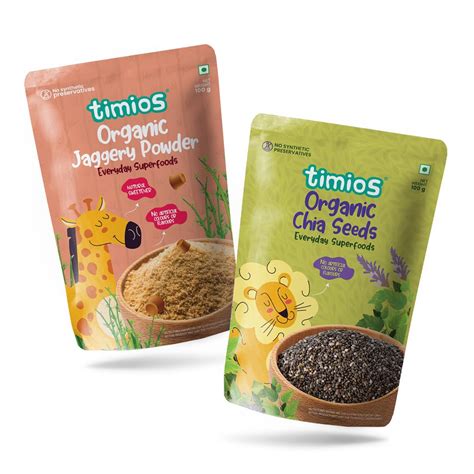 Timios Organic Jaggery Powder & Immunity Booster Chia Seeds (Pack of 2 ...