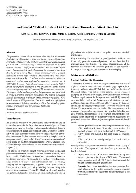 Image result for Medical Problem List Example