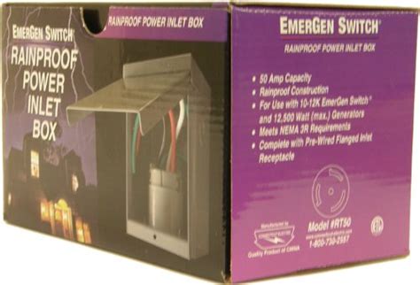 Connecticut Electric EGSRT50 EmerGen Switch Power Inlet Box for 50-Amps ...