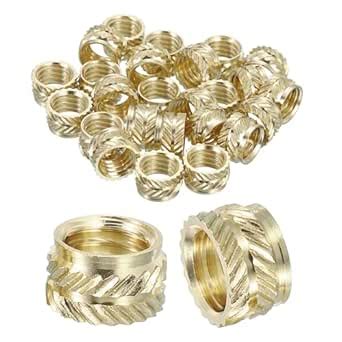 uxcell Knurled Insert Nuts, 25pcs M8 x 6mm L x 10mm OD 3D Printing ...