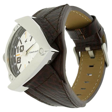 Buy Online Fastrack Quartz Analog White Dial Leather Strap Watch for ...