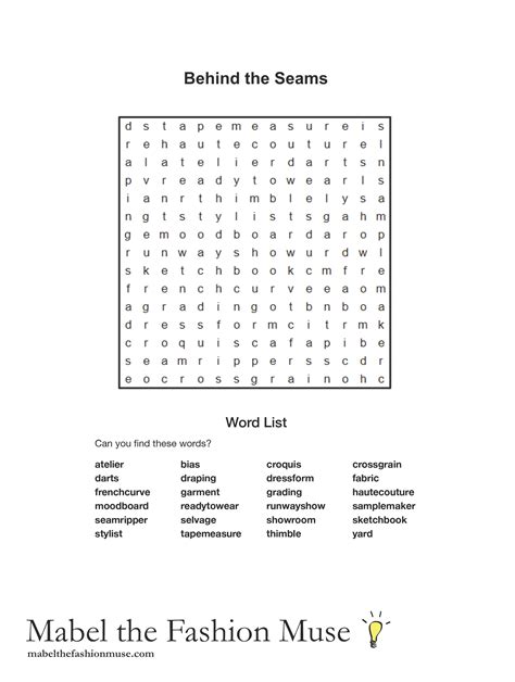 Word Search Fashion And Glamour BOOM! September 2023 By Boomer