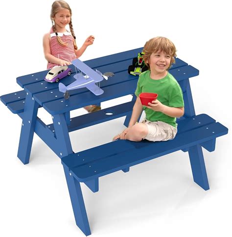Amazon.com: FOOWIN Kids Picnic Table, HDPE All Weather Toddler Picnic ...