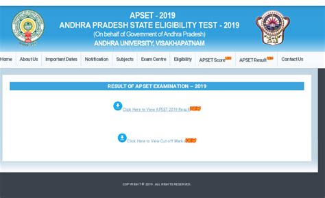 APSET EXAMINATION – 2019 APSET 2019 Result
