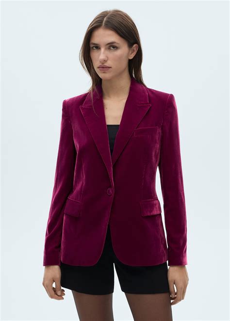Structured velvet blazer - Women | MANGO USA