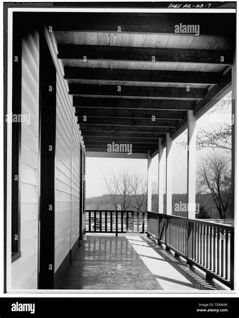 PERSPECTIVE VIEW NORTH ON SECOND FLOOR PORCH SHOWING STRUCTURE AND ...