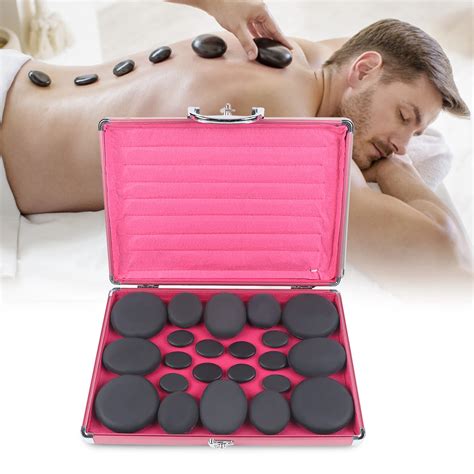 20PCS Hot and Cold Volcano Energy Hot Stone SPA Heating Stone Heating Box Massage Set Beauty ...