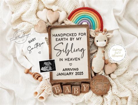 Rainbow Baby Pregnancy Announcement: Social Media Reveal (Digital ...