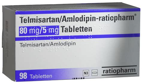 Telmisartan/Amlodipin-ratiopharm® 80 mg/5 mg Tabletten | Gelbe Liste