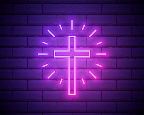 Glowing christian cross night Vectors - Download Free High-Quality ...