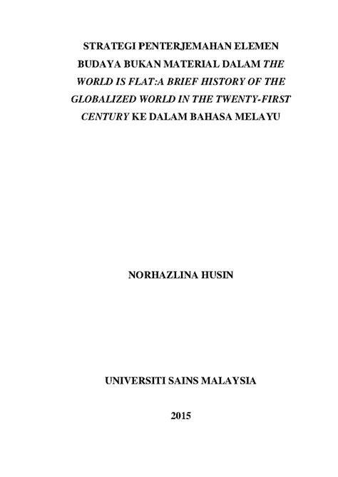 Terjemahan Elemen Budaya - STRATEGI PENTERJEMAHAN ELEMEN BUDAYA BUKAN ...