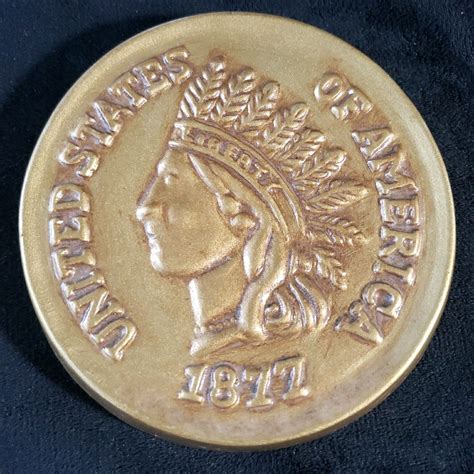 Large Indian Head Penny Novelty One Cent 5" Coin Coaster 1877 Dhae 1975 ...