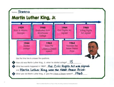 Martin Luther King, Jr.: January Math Practice | Martin luther king jr ...