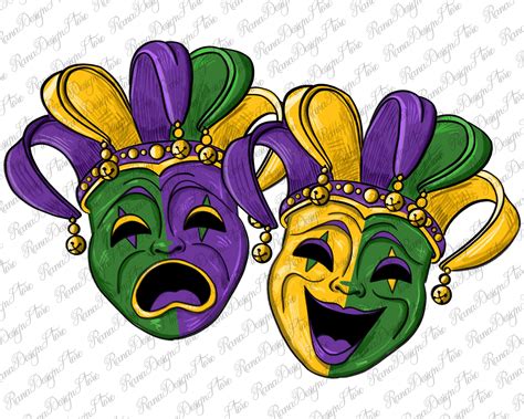 Mardi Gras Happy Sad Masks Clip Art