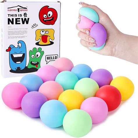 Amazon.com: LovesTown 20PCS Slow Rising Stress Balls, Colorful Stretchy ...