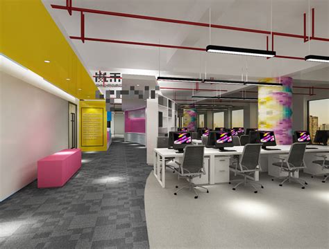 1000平方电子商务办公室装修设计案例效果图_岚禾办公空间设计
