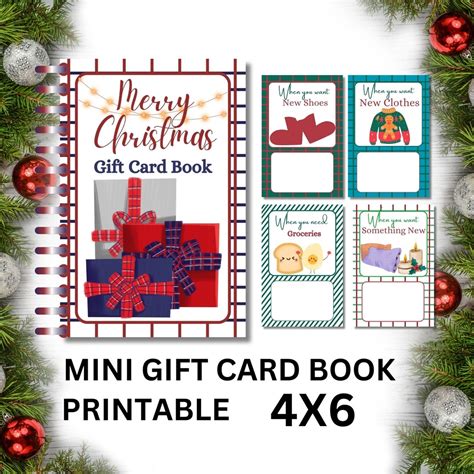 Christmas Gift Card Book, Printable Christmas Gift for Kids, Christmas ...