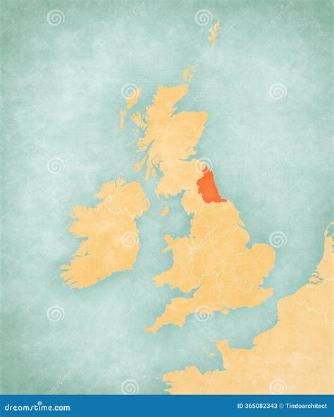 North East England Administrative Map Set - Blank Outline Map Stock ...