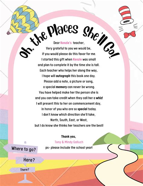 Oh the Places You'll Go Teacher Instructions for Book for Kids - End of ...