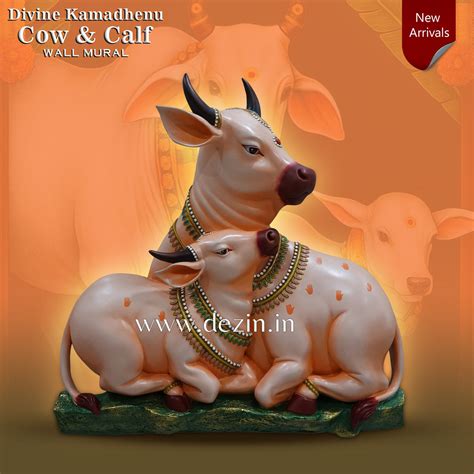 Divine Kamadhenu 🐄 & Calf 3D Wall Art-3x3 ft | Sacred Vastu Decor ...