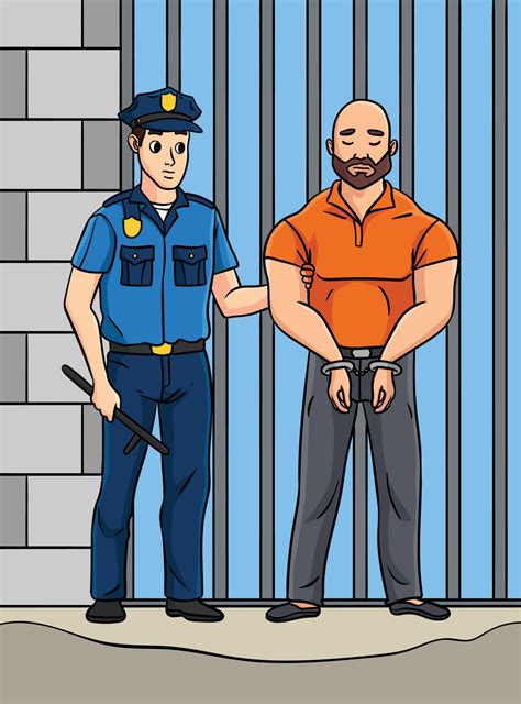 Corrections Officer Colored Cartoon Illustration 23093779 Vector Art at ...