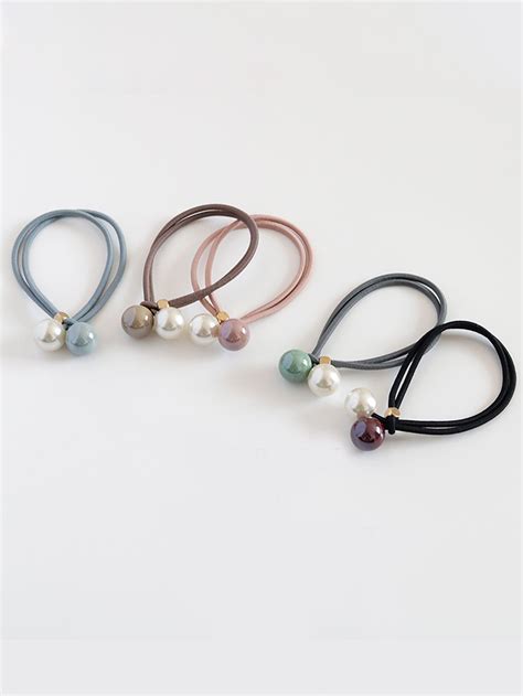 5pcs Bead Decor Hair Tie | Hair tie accessories, Hair ties, Hair ties diy