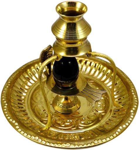 Amazing India Brass Shaligram Shiva Ling Statue with Puja Stand India ...