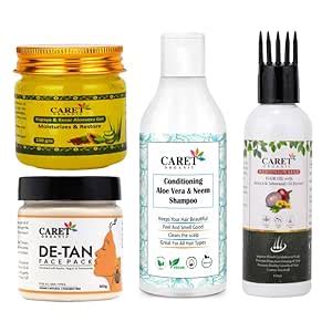 Buy Caret Organic Papaya & Kesar Aloevera Gel + DE-TAN Depigmentation ...