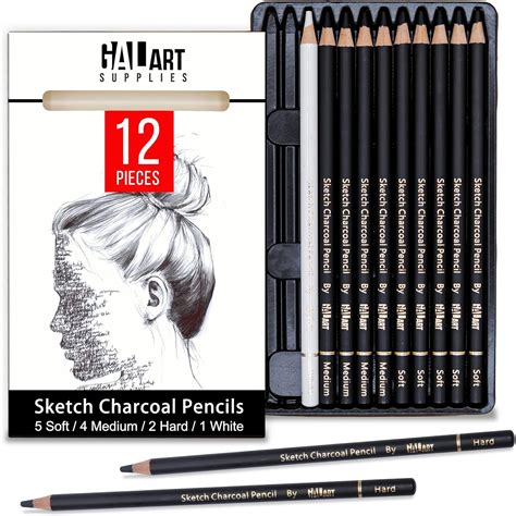 Amazon.com : Galart Supplies Charcoal Pencils for Drawing Set with ...
